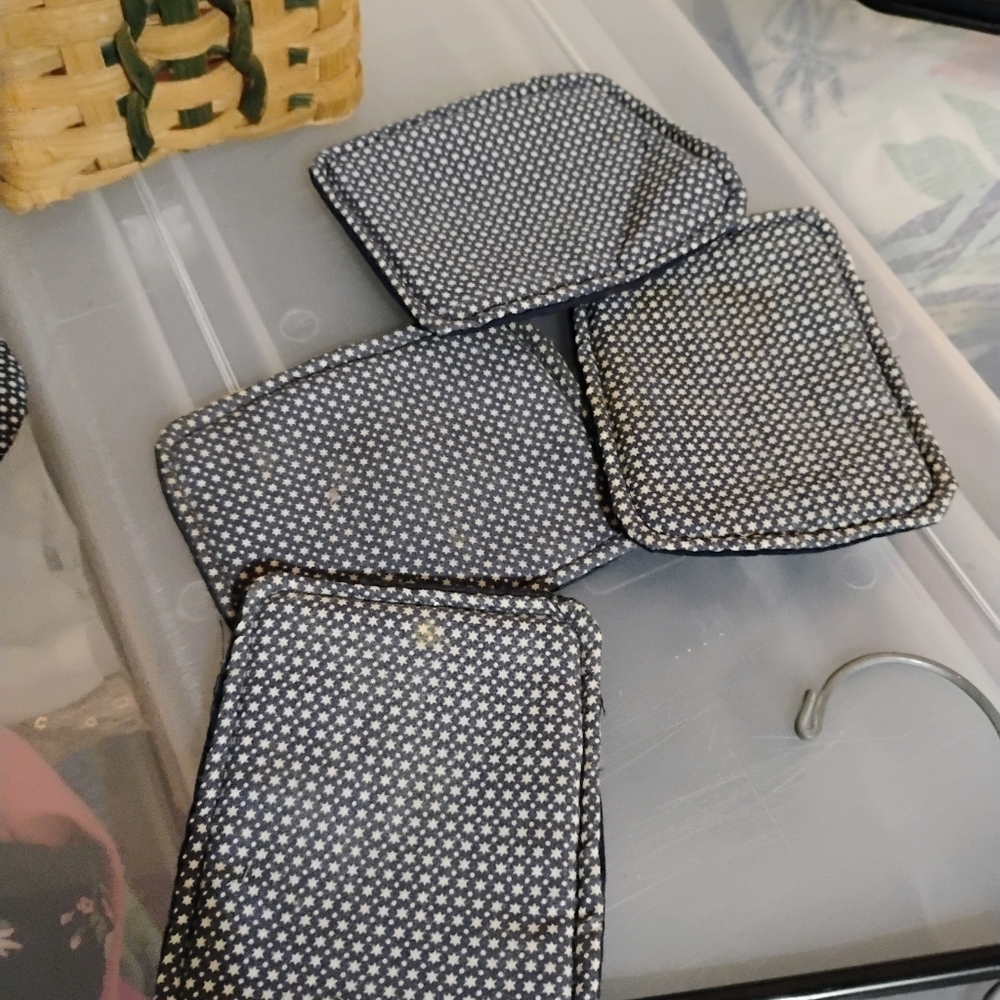 10 for $10 Festive Woven Basket with Fabric Coasters - Picture 7 of 8